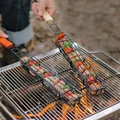 Stainless Steel BBQ  Tool Portable Nonstick Roasting Meat Outdoor Camping Barbecue Heat Resistant Non-stick Grill Basket preview-1