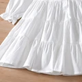 Toddler Kids Baby Girl Autumn Spring Summer Baby Dress White Solid Cotton Linen Party Casual Children Dress Clothes preview-2