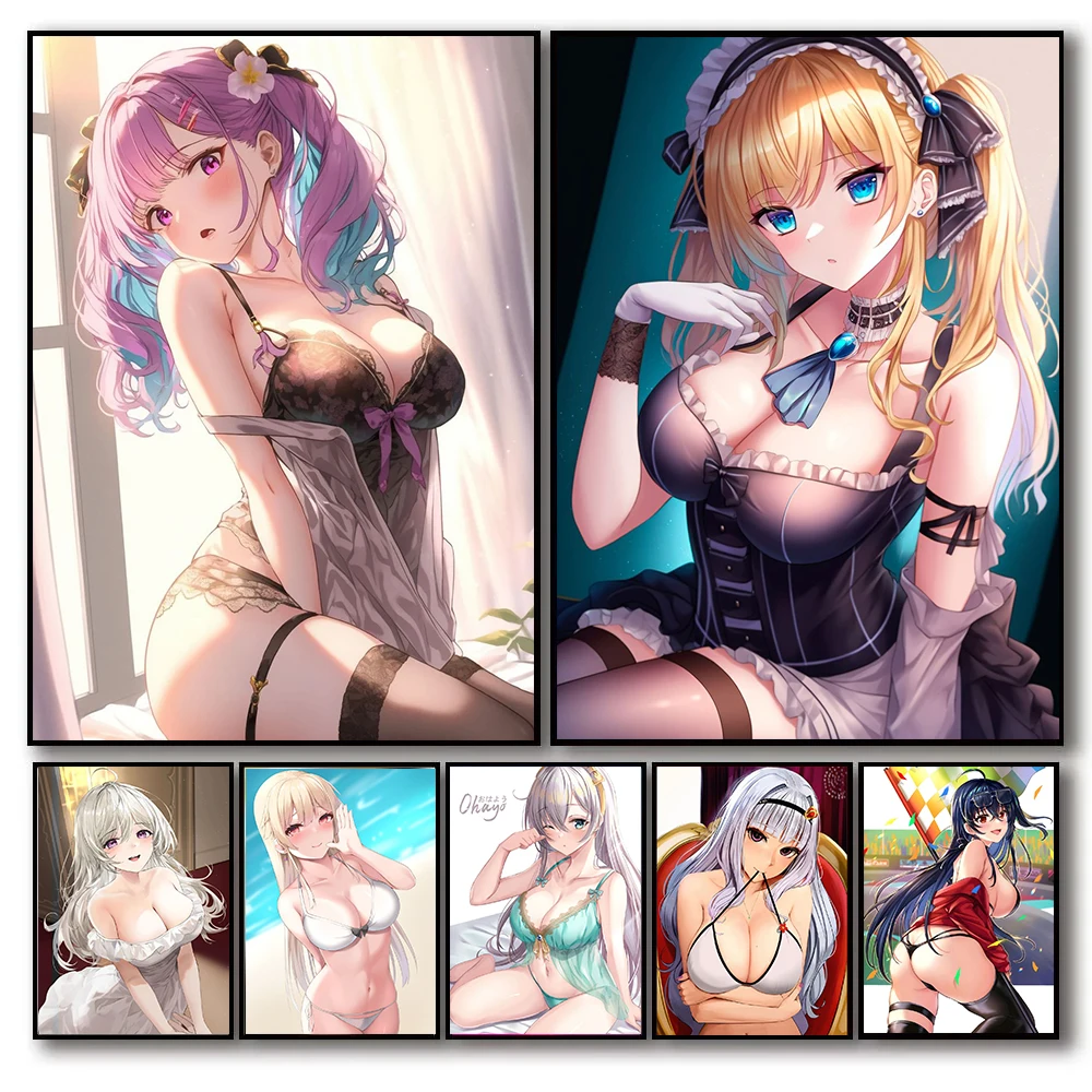 Купить Алиэкспресс | Anime Girl Fantasy Poster Big Boobs Kawaii Girls  Canvas Painting Sexy Milf Wall Art Decoration Pictures Prints Mural Unframed