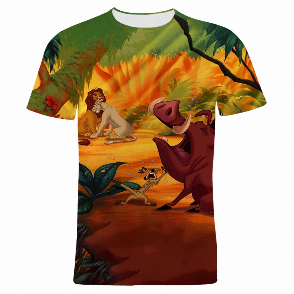 2024 Disney Movie The Lion King 3D Print T-Shirt Men Summer Casual Women Clothing Short Sleeve Oversized Boy Girl Kids T-shirts-animated-img