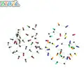 1m Fine Dollhouse Miniature A String of multi-coloured plastic Christmas lights New Arrival