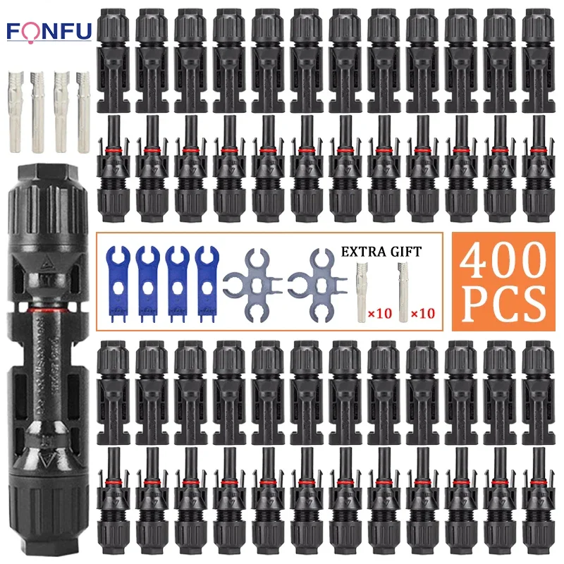 10/20/50/100/300/400PCS Photovoltaic Solar Connector Kit Plug 1000V 30A connectors for solar panels PV/MC Cable 2.5/4/6mm²-animated-img