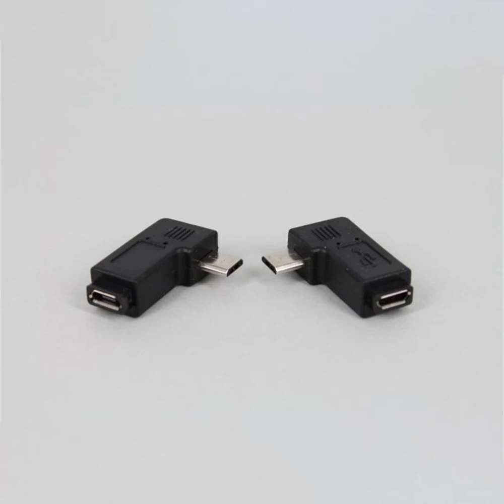 Not Easy To Damage Usb Connector Black Usb Adapter Micro To Usb 90 Degree Left And Right Angle Plug Computer Hardware Cable-animated-img