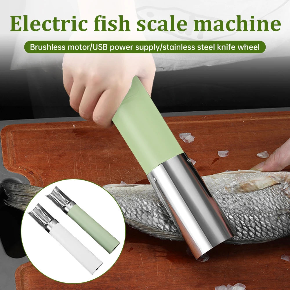 Wireless Electric Fish Scraper Waterproof Fish Scale Remover Fish Scale Cleaner Rechargeable Fish Scale Knife Seafood Tools-animated-img