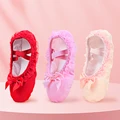 Girls Ballet Slippers Lace Ballet Dance Shoes Lace bow-knot Canvas Soft Sole Ballet Shoes Ballet Slippers