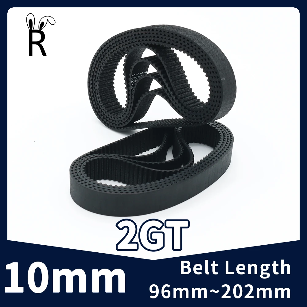 10mm Belt Width 2GT Timing Belt Length Perimeter 96mm-202mm Rubber Closed Loop 3D Printer Belt GT2 Timing Synchronous Belt Parts-animated-img