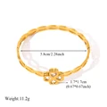 EILIECK 316L Stainless Steel Clover White Zirconia Bangle Bracelet For Women Trendy Waterproof Jewelry Gift Party pulseras mujer preview-2