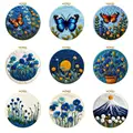 Flower Butterfly Felt Starter Kits For Adults Diy Wool Felting Painting Beginners Kit Embroidery Frame Wool Needlework Crafts