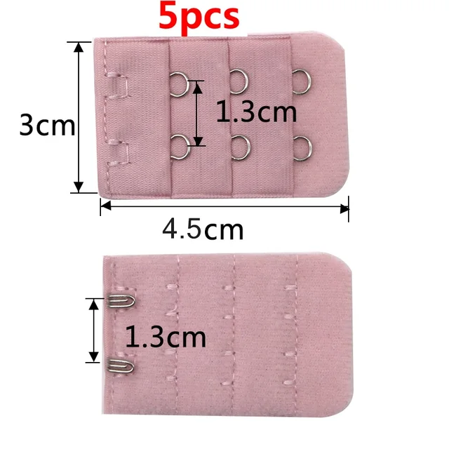 4/5/8pcs Bra Extenders Buckle Extension 3 Row 2 Hooks Bra Strap