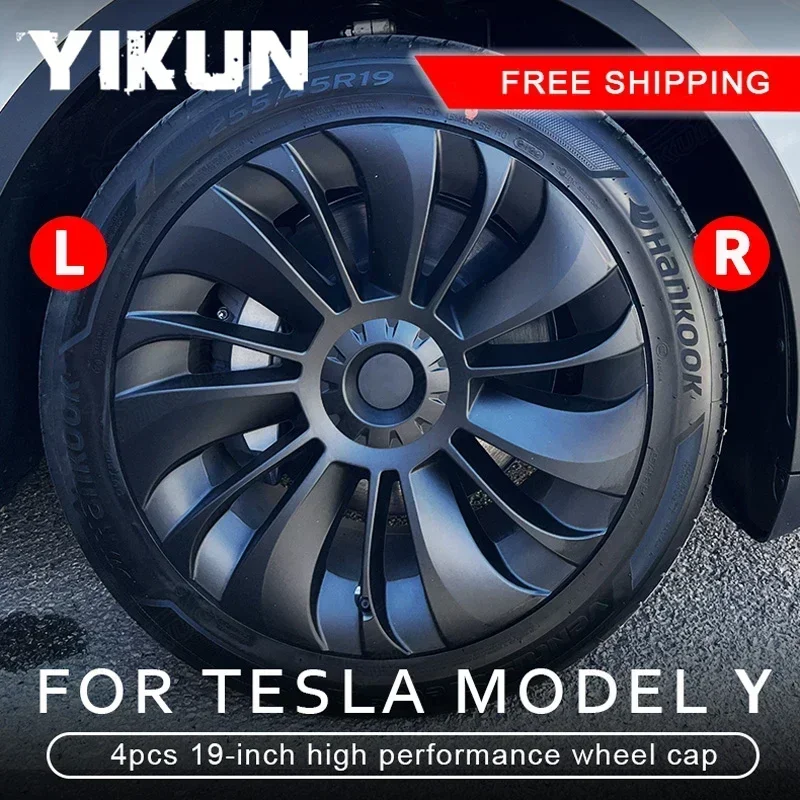 4PCS Hub Cap for Tesla Model Y 19 Inch Performance Replacement Wheel Cap Automobile Hubcap Full Rim Cover Accessories 2020-2024-animated-img