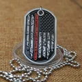 United States Firefighter Fireman Dog Tag with Prayer Challenge Coin Thin Red Line Souvenirs Necklaces Men's Accessories preview-3