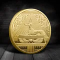 Ancient Egyptian Pharaohs Colorful Golden Plated Collectible Coin Dog Head Death Anubis Libra Commemorative Hound Coins preview-2