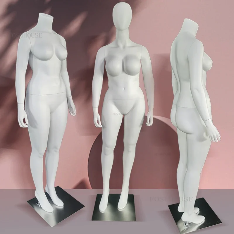 Plus Size Women's Clothing Mannequins Fiberglass Props Female Full Body Sports Mannequin Fat Woman Mannequin Display Stand-animated-img