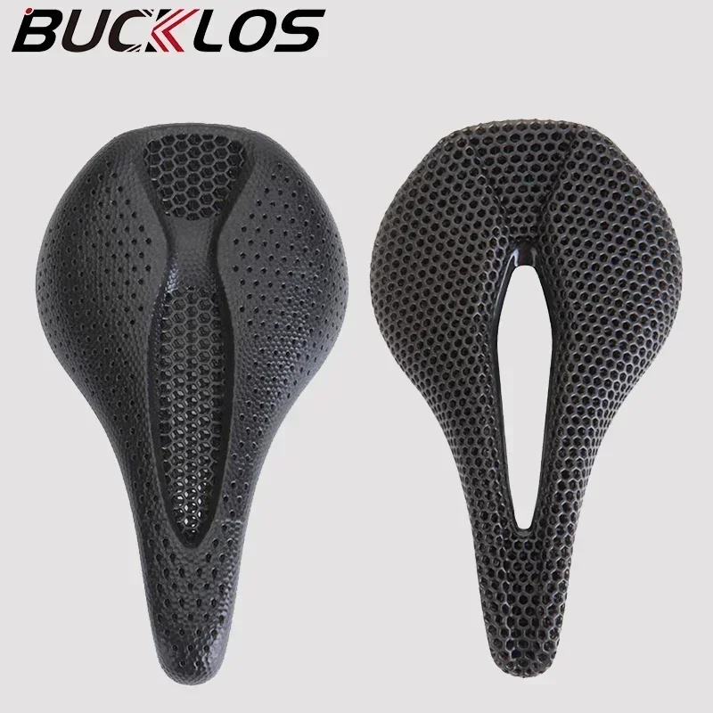 Bicycle 3D Printed Saddle Ultralight Carbon Fiber Road Mountain Bike Seat Cushion Hollow Comfortable 3D MTB Saddle Seat-animated-img