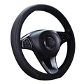Car Interior Steering Wheel Cover Gray Line Green Line Leather 37-38cm Anti Slip Breathable Car Accessories Cheap