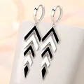 925 Sterling Silver Earrings Zircon Long Earrings For Women Fashion Jewelry Gifts preview-2