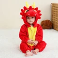 0 to 1 2 3 4 Years Kids Kigurumi Rompers Winter Hooded Cartoon Jumpsuit Baby Clothes Children Animal Halloween Cosplay Costumes preview-5