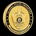 United States Alaska State Troopers Golden Plated Souvenir Coin Saint Micheal Pattern  Collectible Coin Home Decoration preview-1