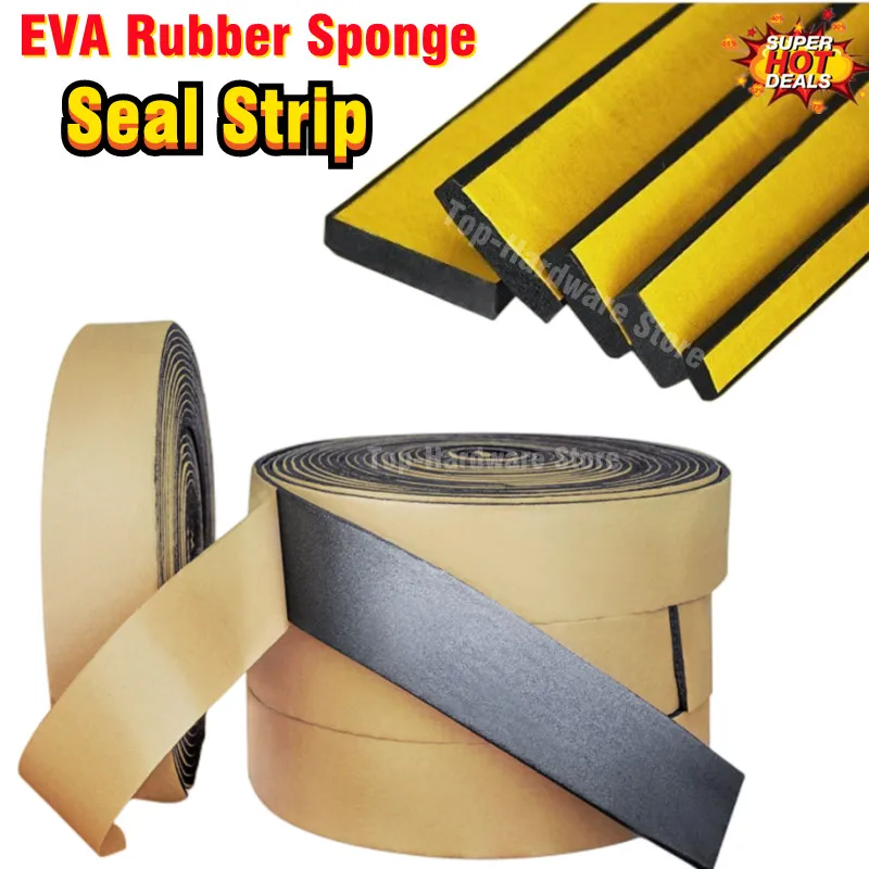 Strong Adhesion Black EVA Foam Sponge Rubber Strip Tape Waterproof