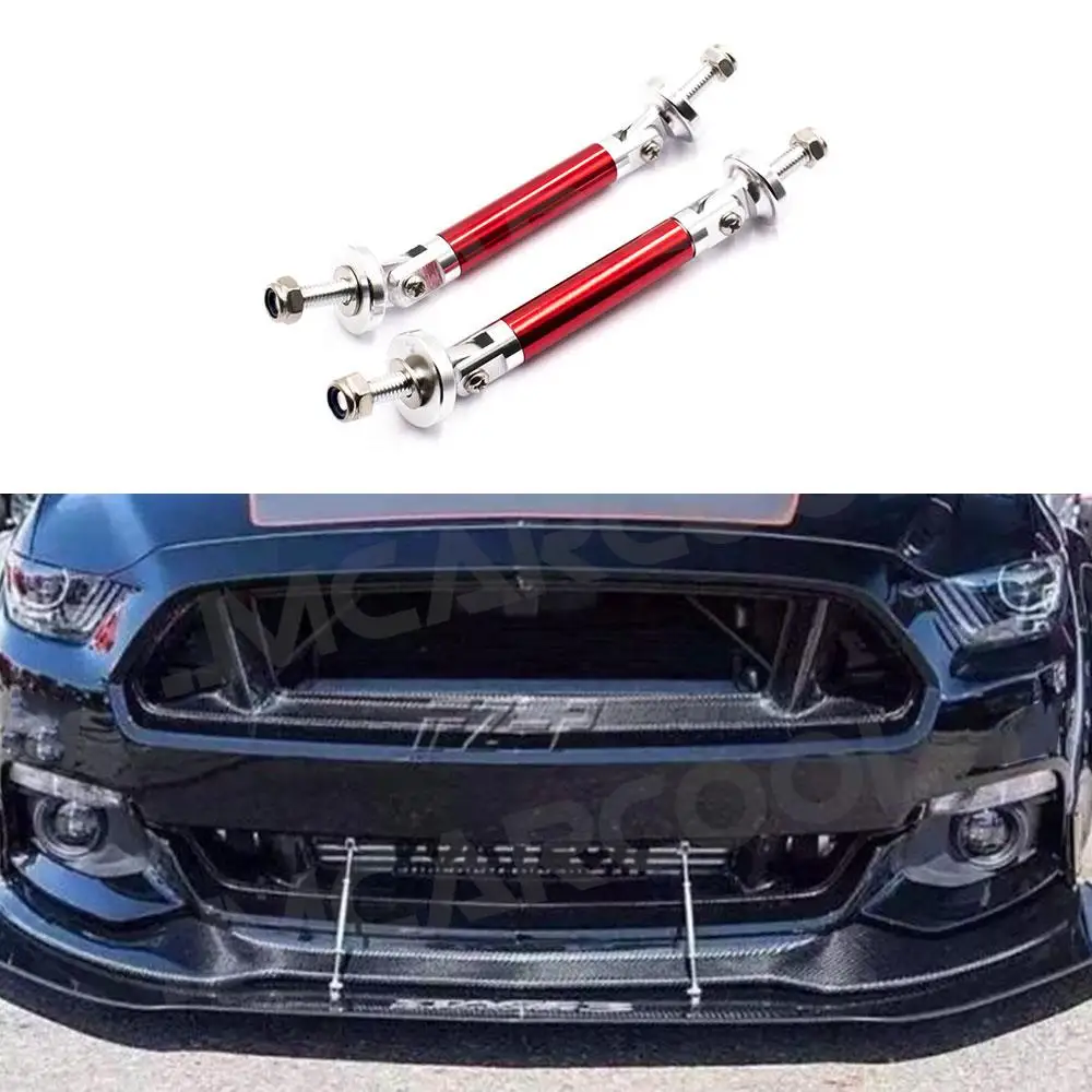 2PCS 75mm Adjustable Racing Front Bumper Lip Splitter Rod Strut Tie Support Bar Kit Bumper Aluminum Universal Car Accessories-animated-img