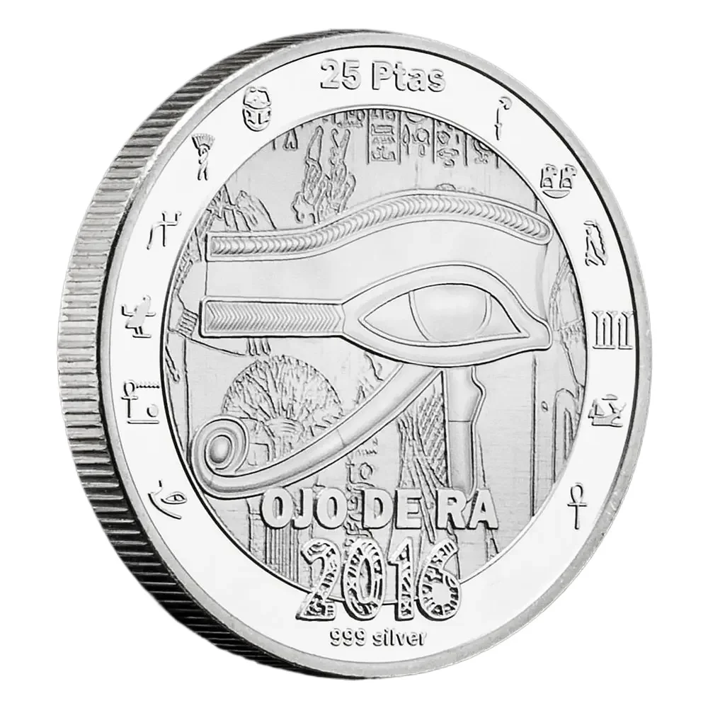 Egyptian Mythology The Eye of Horus Collectible Coin Silvery Plated Souvenir Coins Collection Creative Gift-animated-img