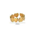 Heart Rings For Women Gold Color Stainless Steel Heart Opening Ring Wedding Aesthetic Accessories Party Jewelry Gift BFF anillos preview-3