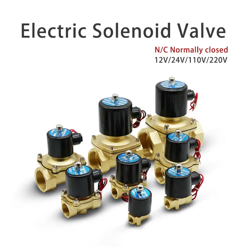 Electric Solenoid Valve 1/4" 3/8" 1/2" 3/4" DN8/10/15/20/25/50 Normally Closed Pneumatic for Water Oil Air gas 12V 24V 110V 220V-animated-img