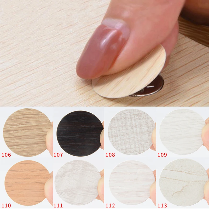 PVC Self Adhesive Furniture Screw Cover Caps Stickers Wood Craft Desk Cabinet Ornament Wood Grain Invisible Round Stickers-animated-img