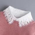 Hollow Lace Chiffon Doll Cotton Fake Collar Blouse Sweater Detachable Shirt Collar False Collar Lapel Women Top Collars Decor preview-5