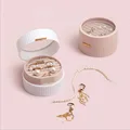Fashion double jewelry box Macaron round jewelry storage box Travel portable ring earrings necklace organizer box