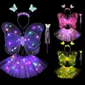 Luminous Wings Flashing Butterfly Skirt Lights Suit LED Children Costume Props Girls Skirts Angel 2-8year Easter Valentines Day preview-2