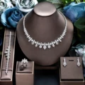 Hotsale African Blue Bridal Jewelry Sets New Fashion Dubai Necklace Sets For Women Wedding Party Accessories