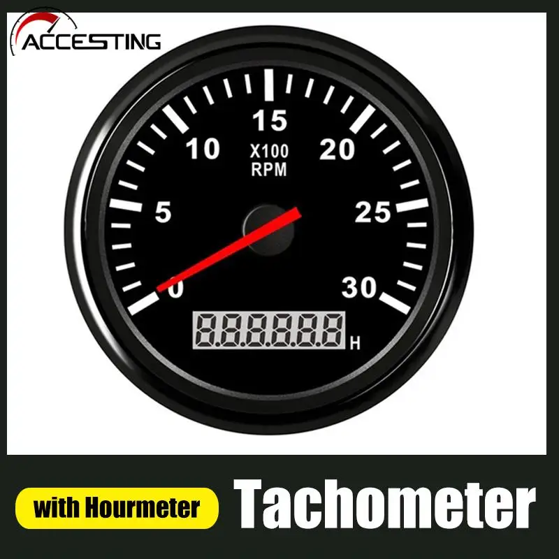 Купить Автомобильные запчасти Car Boat Tachometer Gauge LCD Hour