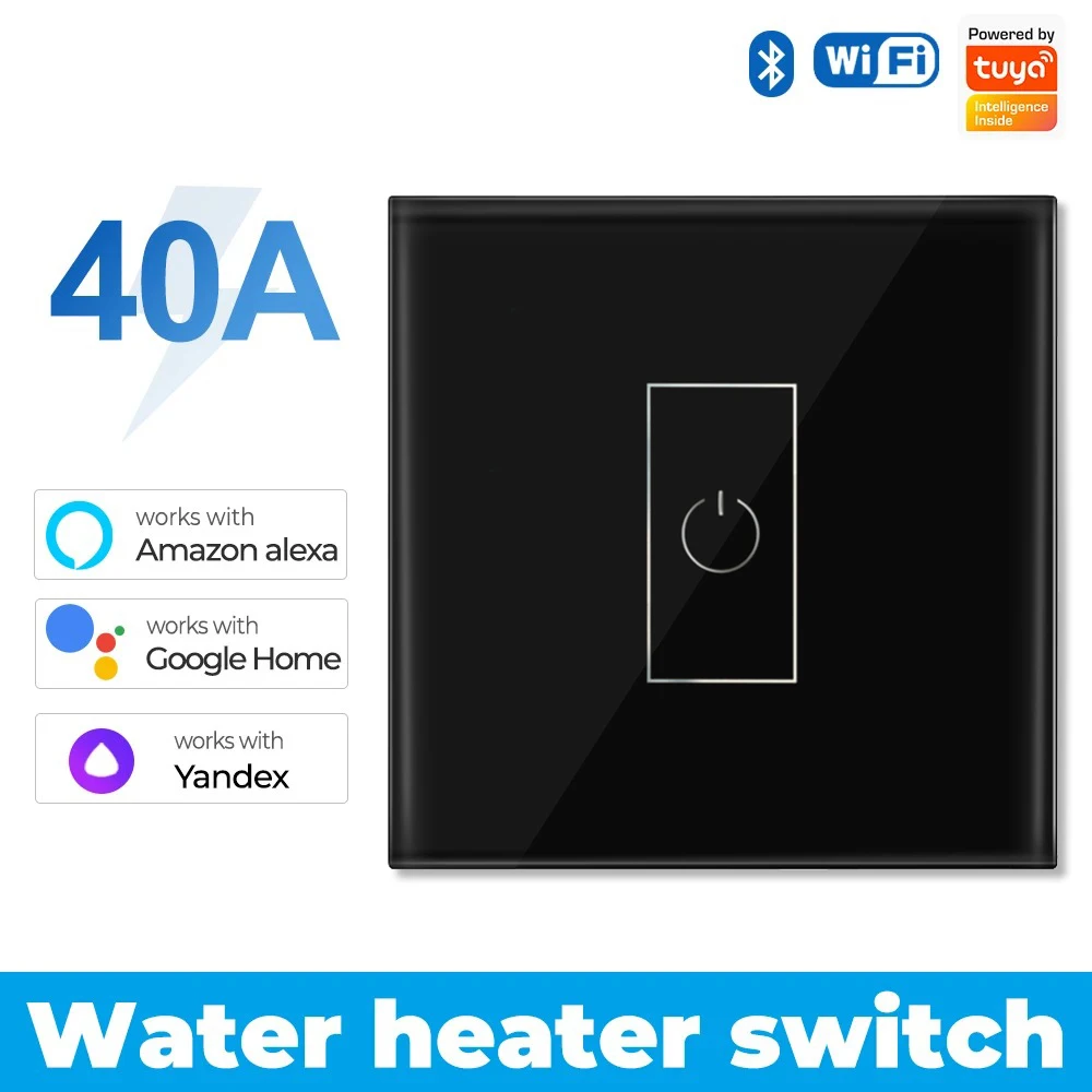 Smart Life WiFi 40A High Power Air Conditioner Water Heater Boiler Switch Tuya App Control Timing Works with Alexa Google Home-animated-img