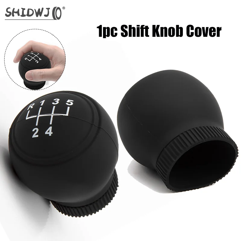 1pc Universal Silicone Car Gear Head Shift Knob Cover Gear Shift Non Slip Grip Handle Case Wear-resistant Gear Rod Cover-animated-img