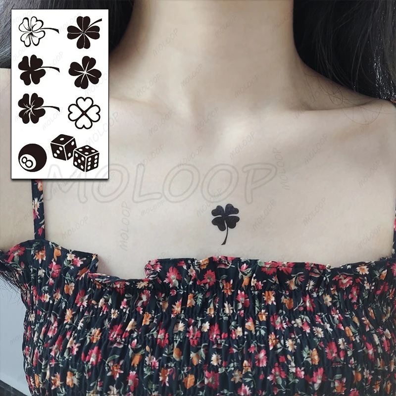 Clover Dice Billiards Temporary Tattoo 