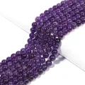 Natural Stone Amethysts Crystal Beads Round Loose Spacer 5A Bead For Jewelry Making Diy Bracelet Necklace Accessroy Finding 15" preview-1