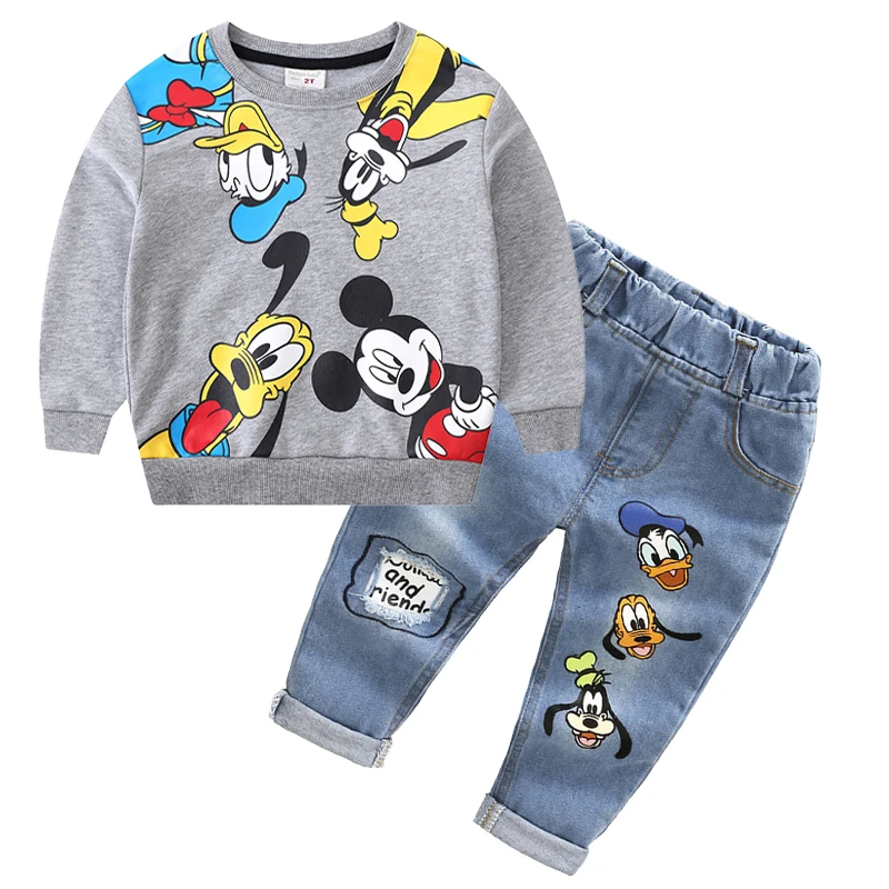 New Autumn Children Clothing Set Toddler Boys Costume Cartoon Mickey Mouse Top Pants for 2-6 Years Kids Clothes Child Sport Suit-animated-img