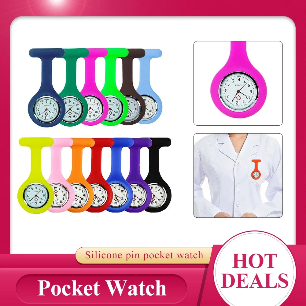 Fashion Silicone Nurse Watch Hanging Watch Tunic Quartz Movement Watch Gift Decoration Nurse Pocket Watch