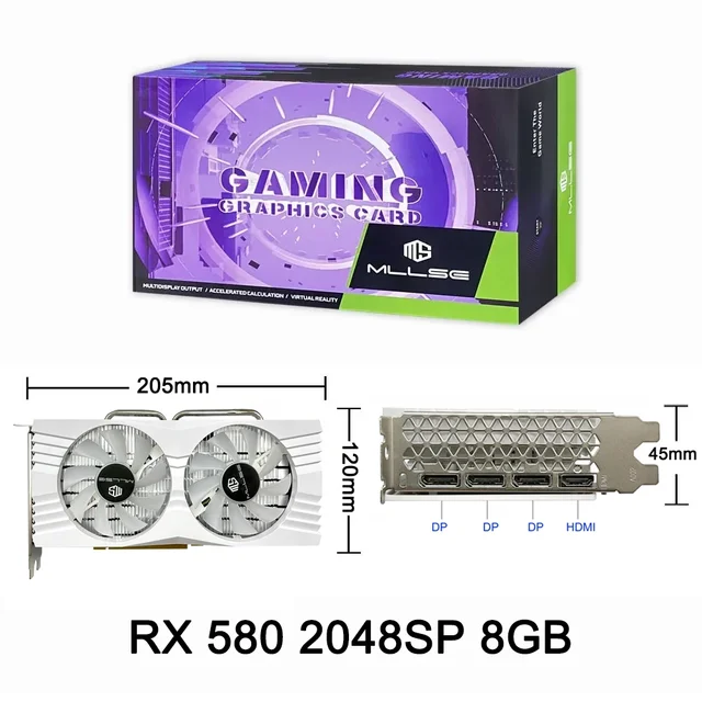 Купить Алиэкспресс | MLLSE Graphics Card AMD Radeon RX 580 8G GDDR5 256 ...