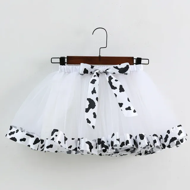 Toddler Girls Birthday Party Tutu Skirt Performance Skirt Bowkot Cute Fashion Cow Stripe Sea Skater Skirt Baby Girl Denim Vest-animated-img