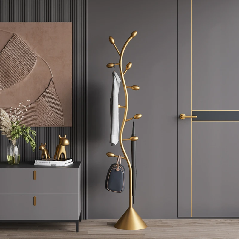 Home Living Room Coat Rack Floor Standing Gold Coat Rack Metal Coat Rack With Hooks Entryway Furniture-animated-img