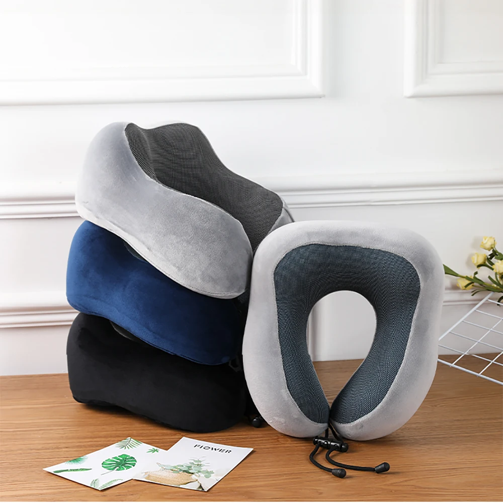 Soft Travel Pillow U Shaped Travel Healthcare Memory Foam Neck Cervical Airplane Pillow Neck Cushion-animated-img
