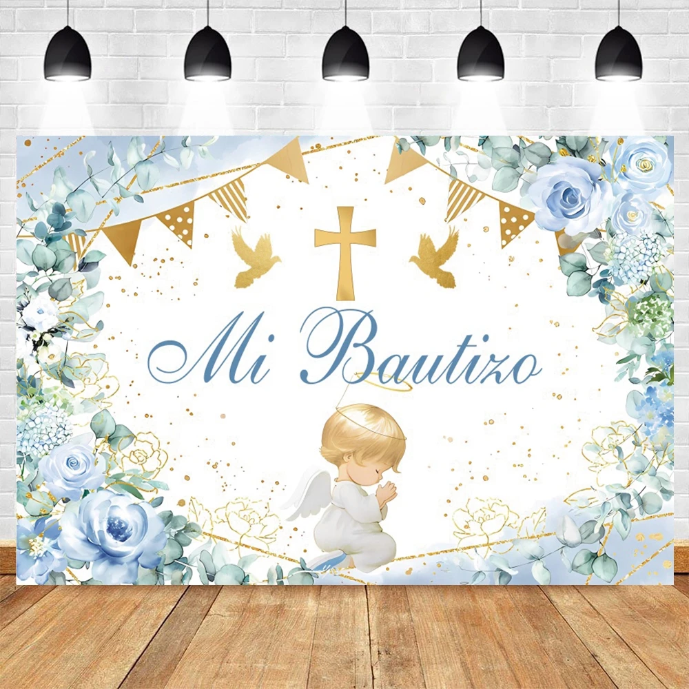 Mi Bautizo Baby Shower Backdrop God Bless Communion Cross Holy Grail  Photography Background Photographic Photo Studio