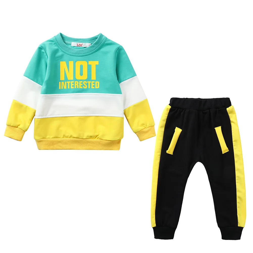 Newborn Girls Clothes Suits Spring Autumn Tops+Pants 2pcs Baby Boys Tracksuit Fashion Letter Children's Sport Outfits 0-2 Years-animated-img