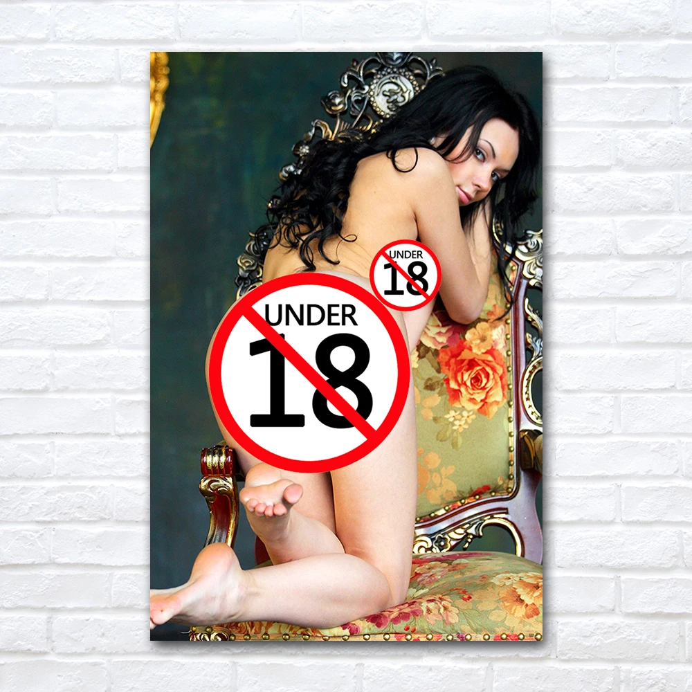 Купить Алиэкспресс | Naked Woman Sexy Brunette Girl Posters and Prints  Picture Canvas Art Decorative Paintings For Home Bedroom Decor