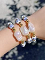 Imitation Baroque Pearl Bracelet Elastic Rope Fashion Simple Beaded Blue and White Porcelain Bracelet s Jewelry Accessories preview-2