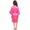 Toddler Girl Nightgown Satin Teenage Red Pink Silk Kimono Spa Bath Robe for Girls Wedding 3 to 4 5 6 7 8 9 10 11 12 13 14 Years preview-3