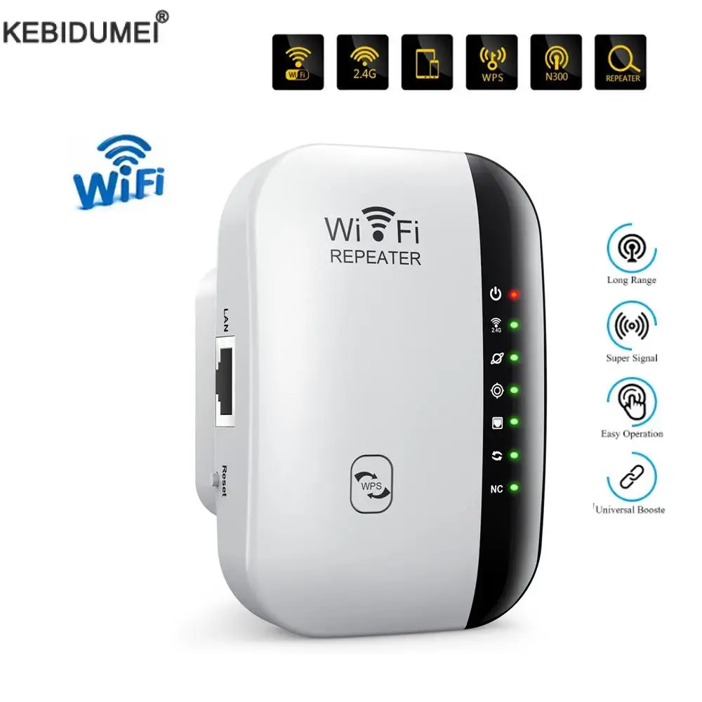 300Mbps WiFi Repeater WiFi Extender Amplifier WiFi Booster Wi Fi Signal 802.11N Long Range Wireless Wi-Fi Repeater Access Point-animated-img