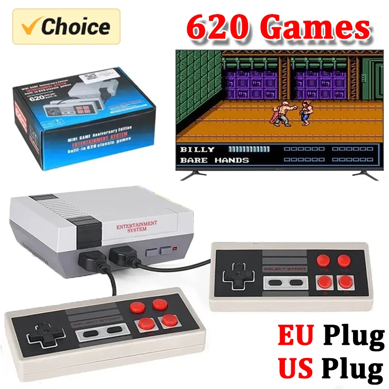 Mini TV Handheld Family Recreation Video Game Console AV Output Retro Built-in 620 Classic Games Dual Gamepad Gaming Player-animated-img
